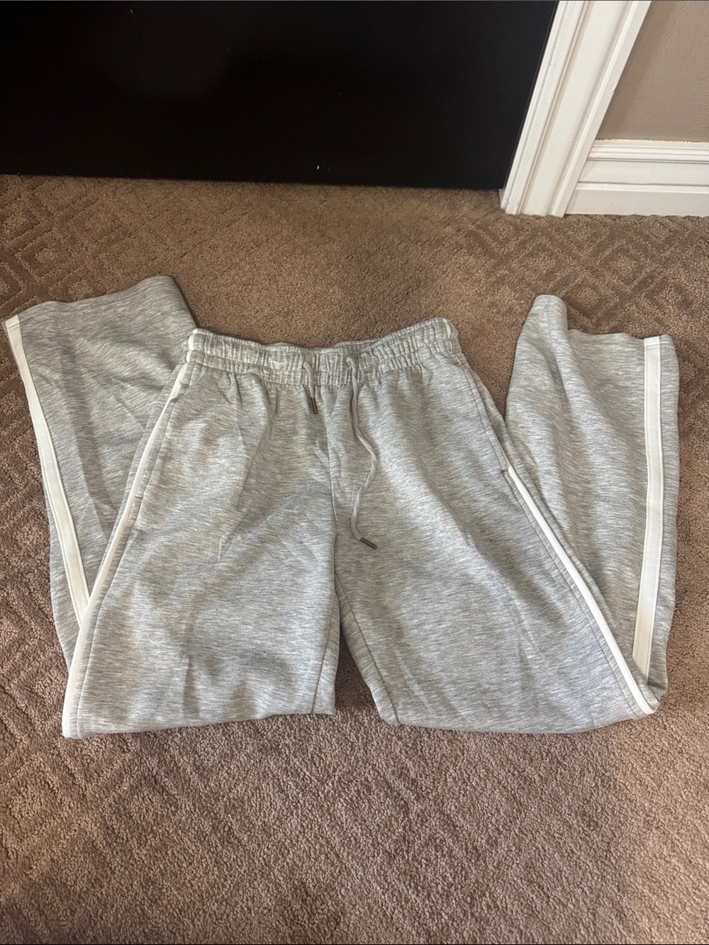Gray Women's Track Jogger Pants with Side Stripe